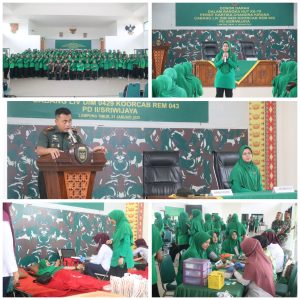 Sambut Hari Jadi Ke-79, Persit KCK CAB LIV Lamtim Gelar Donor Darah