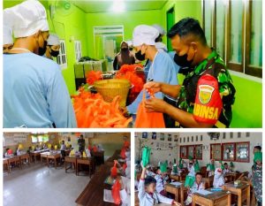 Babinsa Kodim 0429/Lamtim Dampingi Pendistribusian Program MBG